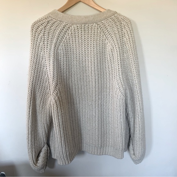 Chunky Knit Beige Long Sleeve Cardigan - Picture 8 of 16